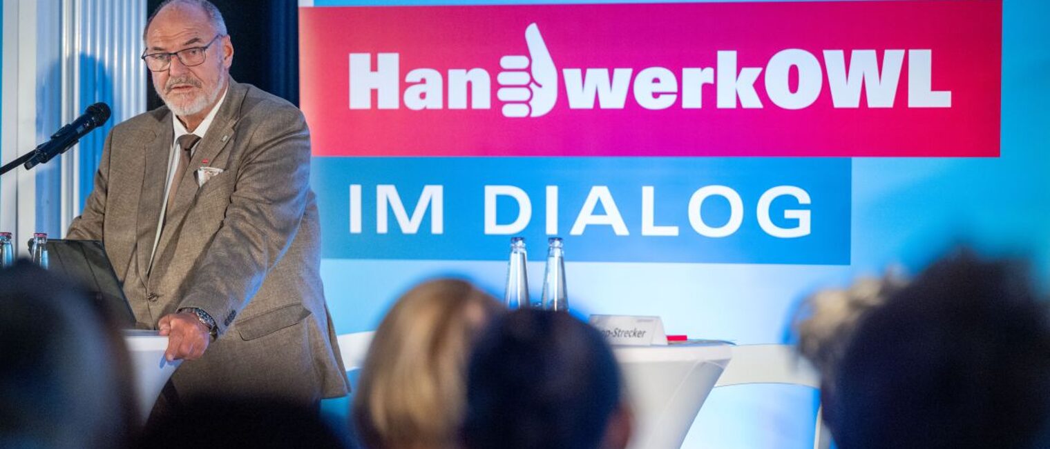 Präsident Peter Eul bei der Veranstaltung "Handwerk OWL im Dialog" 