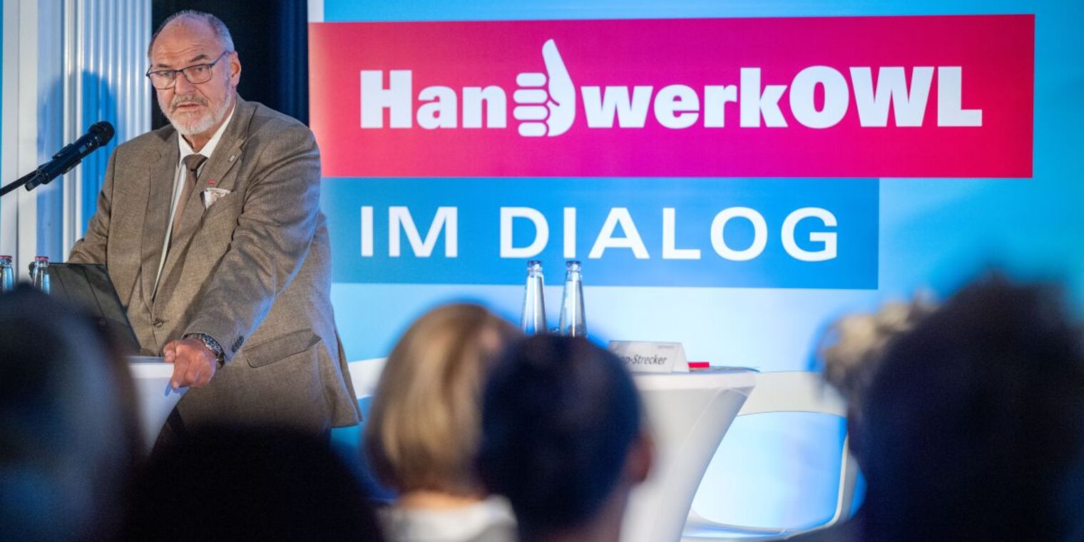 Präsident Peter Eul bei der Veranstaltung "Handwerk OWL im Dialog" 