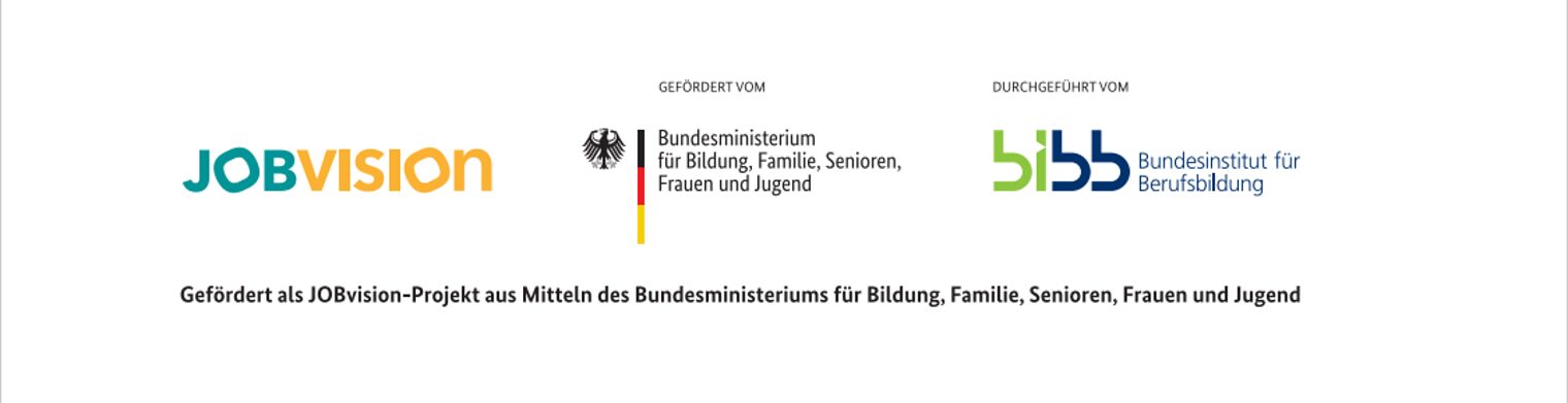Das FHJ+ wird unterstützt von JOBvision, dem BMFSFJ und dem Bundesinstitut für Berufsbildung. 