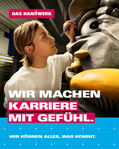 Die neue Imagekampagne von "Das Handwerk" heißt "Wir machen Karriere mit Gefühl." 