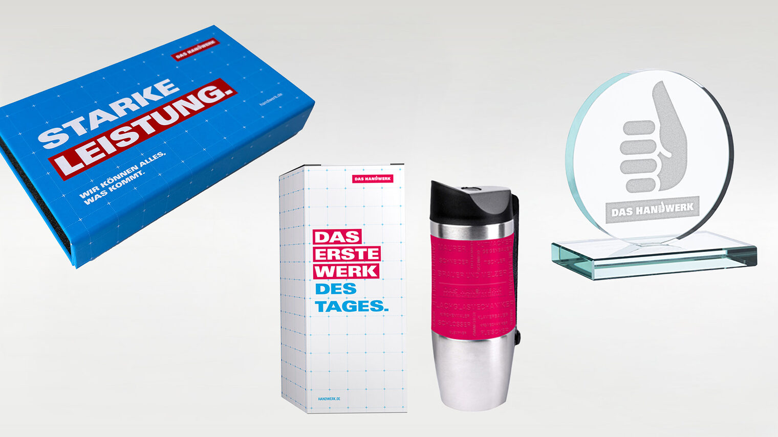 Im Werbeportal von "Das Handwerk" gibt es verschiedene Werbeartikel und Giveaways für Handwerksbetriebe.
