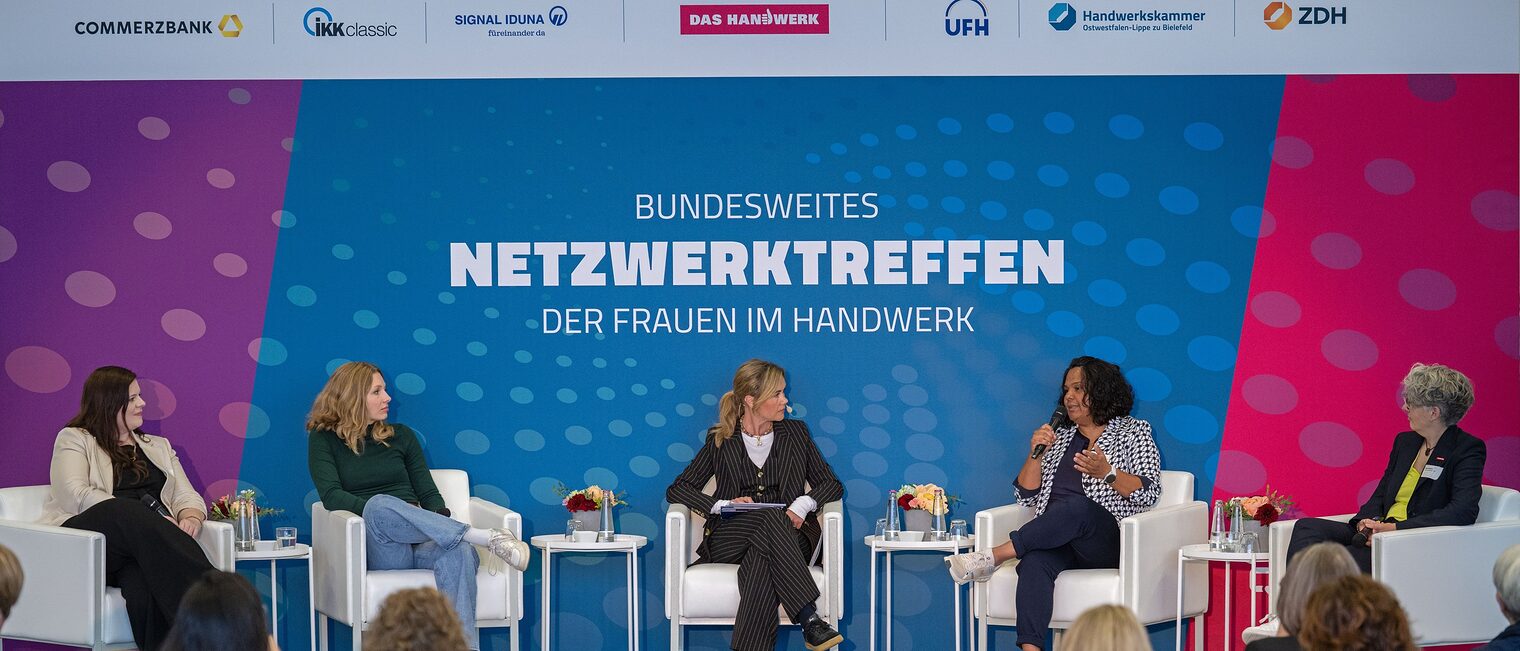 Podiumsdiskussion beim Bundesnetzwerktreffen der Frauen im Handwerk.