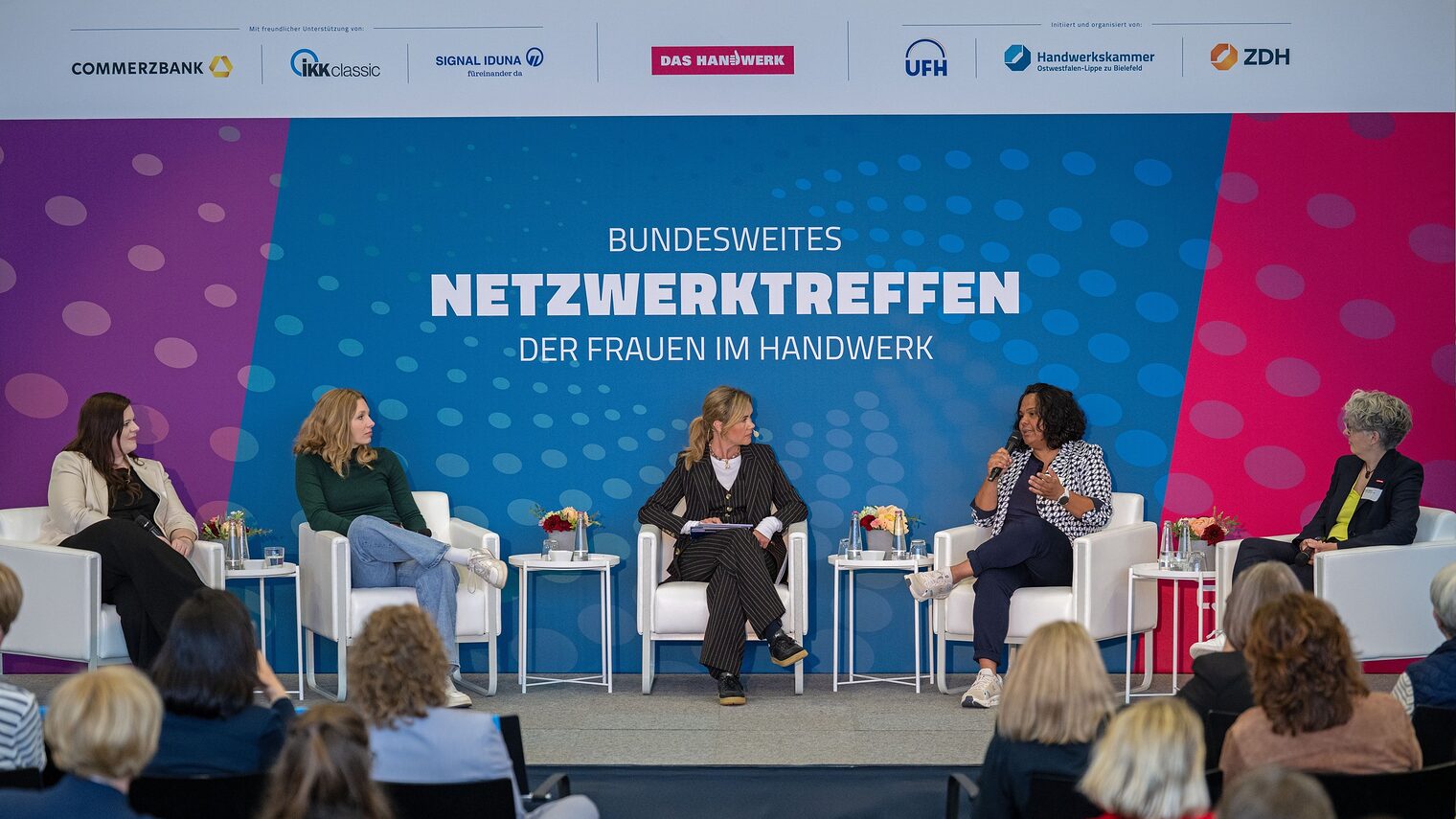 Podiumsdiskussion beim Bundesnetzwerktreffen der Frauen im Handwerk.