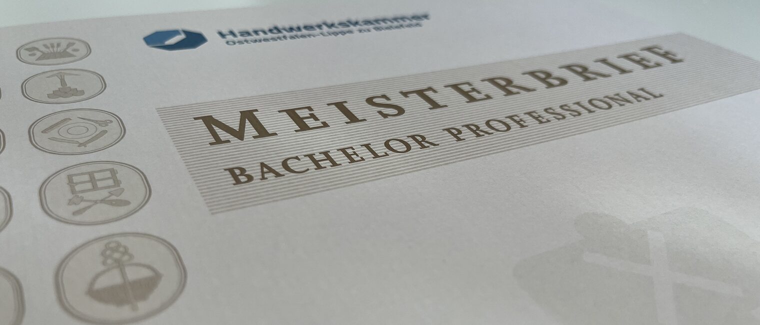 Der Meisterbrief (Bachelor Professional) der Handwerkskammer OWL
