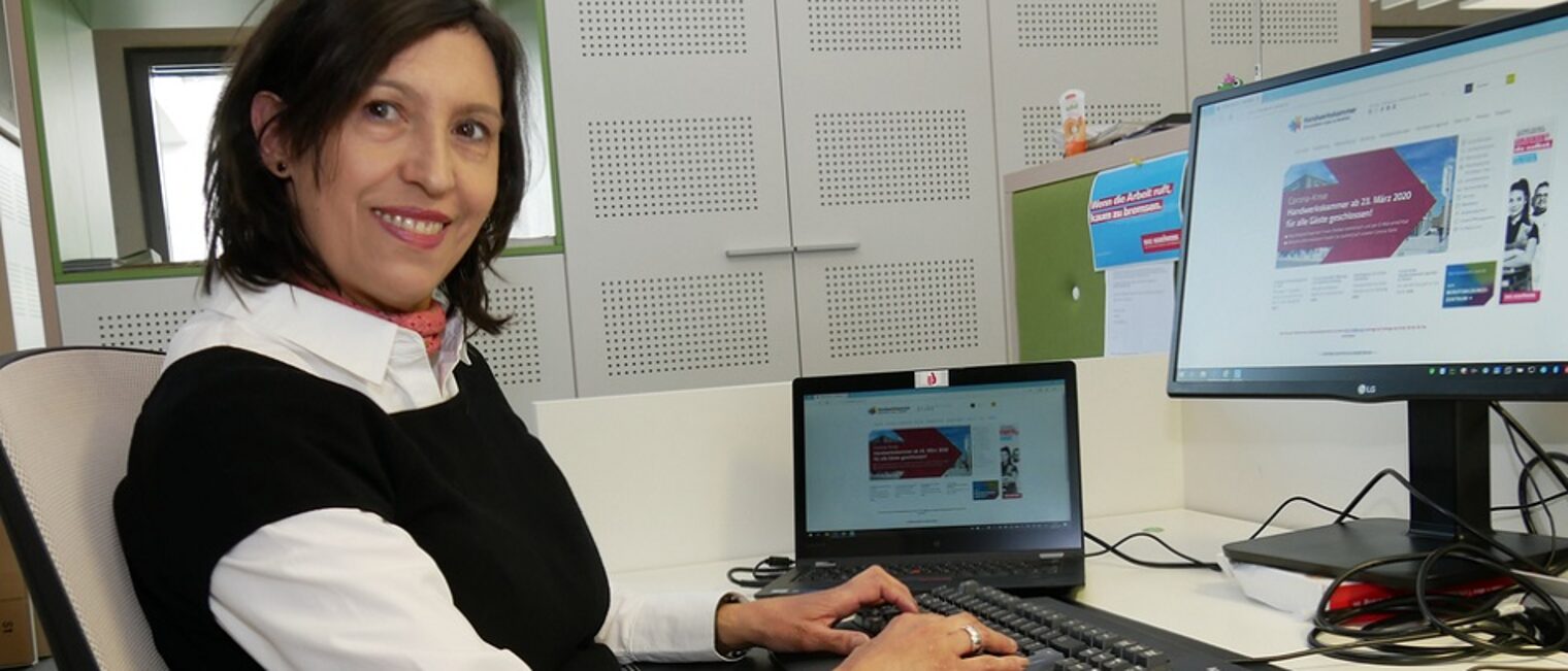 Betriebsberaterin Ana-Cristina Lavrador unterstützt die Mitgliedsbetriebe gemeinsam mit ihren Kolleginnen und Kollegen Betriebsberaterin Ana-Cristina Lavrador unterstützt die Mitgliedsbetriebe gemeinsam mit ihren Kolleginnen und Kollegen