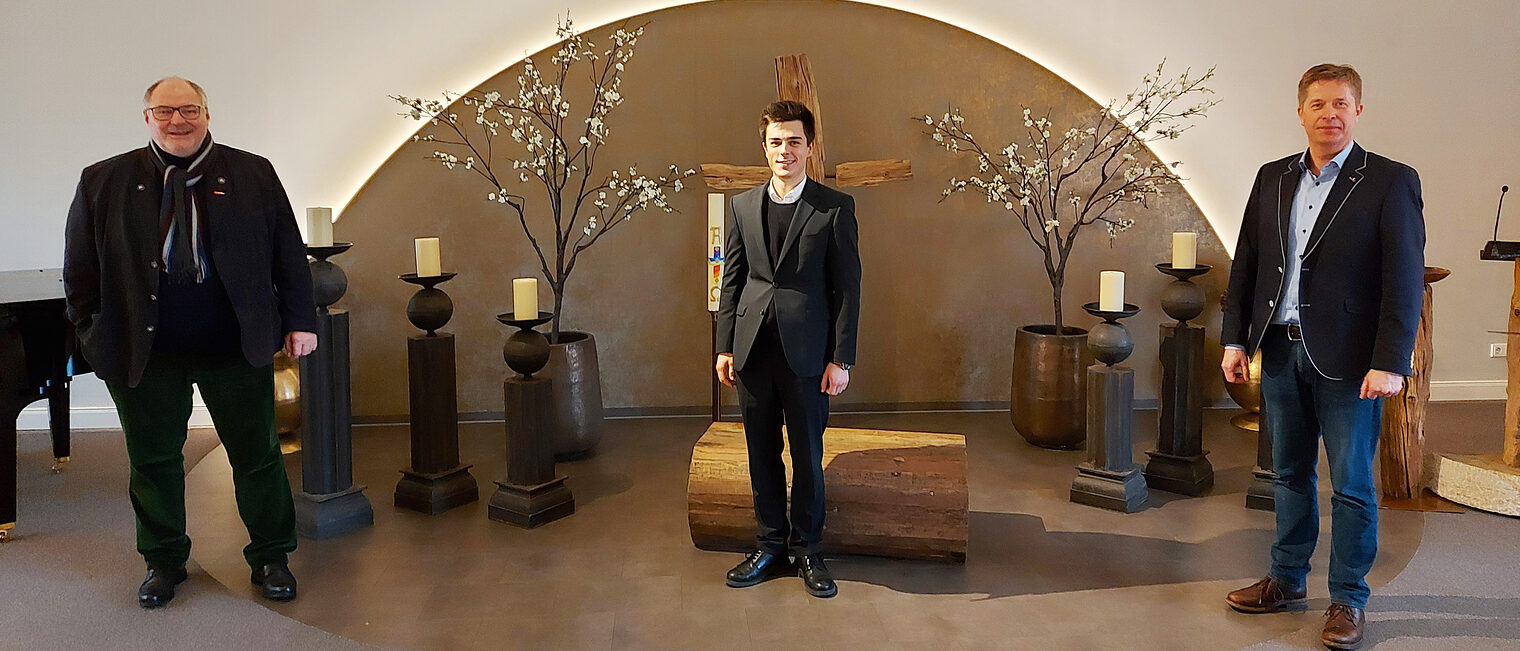 Bildzeile (v.l.) Präsident Peter Eul, Andreas Werner und Dieter Sauerbier
